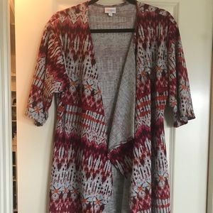 Small LulaRoe Shirley cardigan waterfall tye dye.